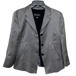 Giorgio Armani Silk 3/4 Sleeves Blazer in Grey‎ Size 38